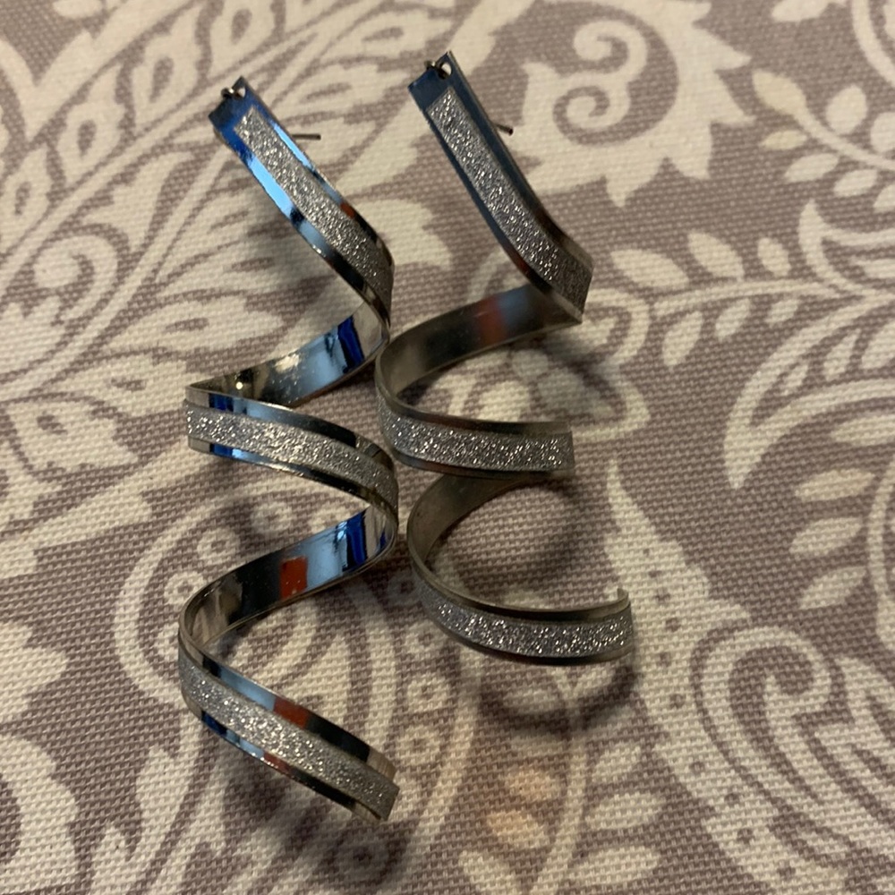 Silver Twist Earrings
